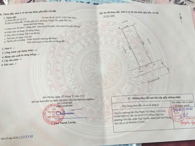 Bán đất TDC Tràng Cát dt 83,93m2 đường 12m đối diện bãi đỗ xe, hướng Đông Nam mát giá chỉ 46,5tr/m2. 0