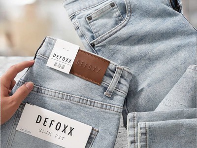 Quần jean Defoxx ôm xanh wash bạc 2