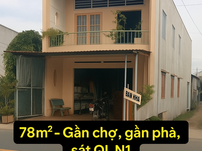 BÁN NHÀ MẶT PHỐ.NHA 1 trệt 1 lâu.Gan chợ.Gan bên phà.Duong lớn thuận lợi kinh doanh 6
