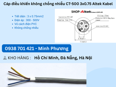 Cáp điều khiển không chống nhiễu CT-500 3x0.75 Altek Kabel Đà Nẵng, Hải Dương, Hải Phòng 1