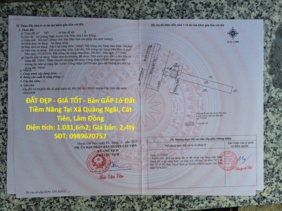 Đất đẹp - giá tốt - bán gấp lô đất tiềm năng tại xã quảng ngãi, cát tiên, lâm đồng 0