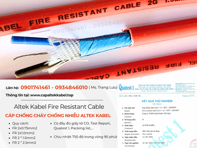 Cáp chống cháy chống nhiễu 2x0.75/ 2x1.0/ 2x1.5/ 2x2.5 Altek Kabel chính hãng 2
