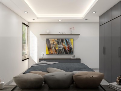 Combo Phòng Ngủ Màu Xám Phối Vân Gỗ Sang Trọng 1