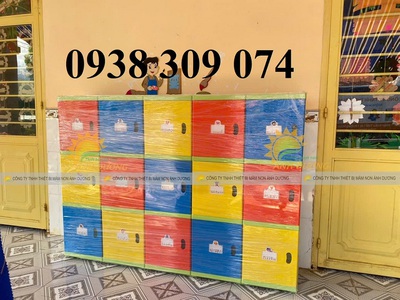 Tủ nhựa đựng cặp mầm non, tủ đựng balo mầm non TPHCM 1