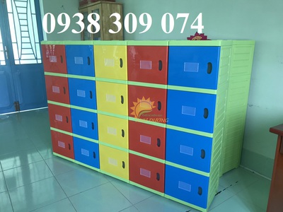Tủ nhựa đựng cặp mầm non, tủ đựng balo mầm non TPHCM 2