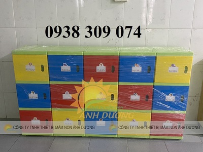 Tủ nhựa đựng cặp mầm non, tủ đựng balo mầm non TPHCM 3
