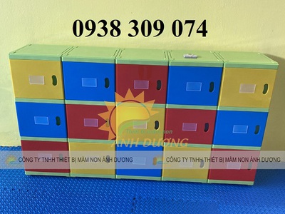 Tủ nhựa đựng cặp mầm non, tủ đựng balo mầm non TPHCM 4