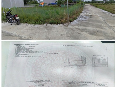 Đất đẹp   giá tốt. cần bán gấp trước 25/12, lô đất đầu tư 2 mặt tiền tại xã phước vân, cần đước, 0