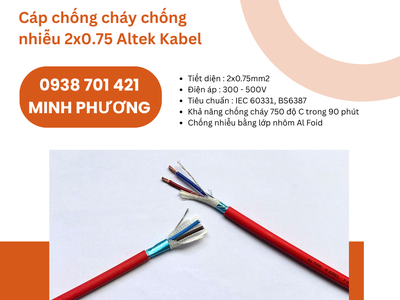 Cáp điện chống cháy chống nhiễu 2x0.75 Altek Kabel sẵn kho Đà Nẵng, Hà Nội, Hồ Chí Minh 3