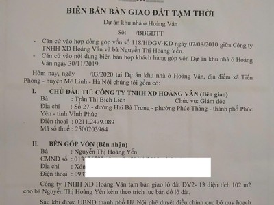 Bán đất nền dự án khu nhà ở hoàng vân 1