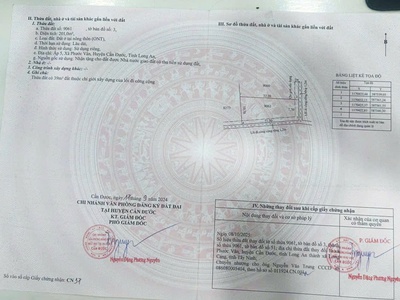 Đất đẹp   giá tốt. cần bán gấp trước 25/12, lô đất đầu tư 2 mặt tiền tại xã phước vân, cần đước, 2