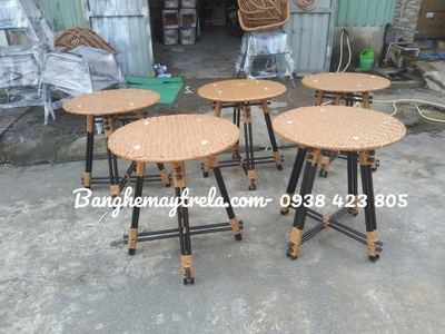 Bàn ghế mây nhựa cho quán cafe 4