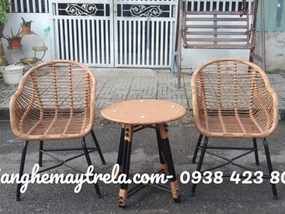 Bàn ghế mây nhựa cho quán cafe 5