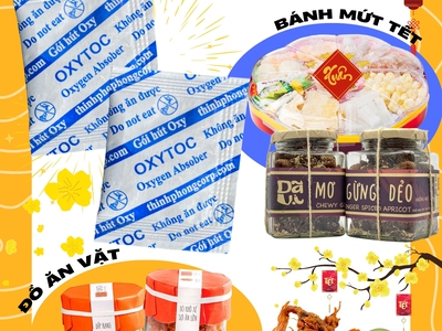 Gói hút Oxytoc khử sạch khí oxy hạn chế lên mốc bánh kẹo mứt 0