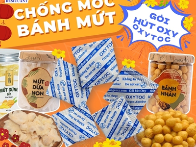 Kiểm soát khí oxy trong bao bì bánh mứt bằng gói hút oxy Oxytoc 1
