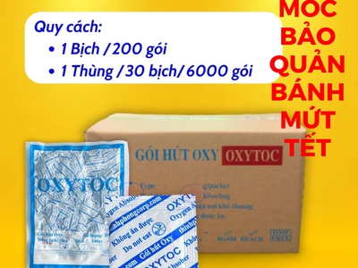 Tại sao bánh kẹo, mứt Tết dễ mốc  Do chưa dùng gói hút oxy OXYTOC 1
