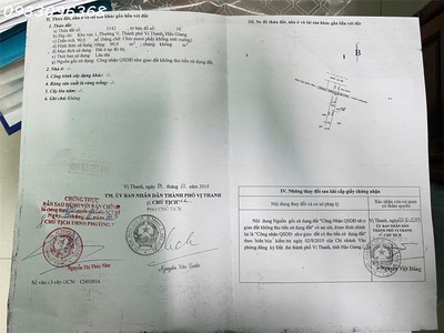 Bán đất có nhà   2 bìa riêng   tp vị thanh, hậu giang 1