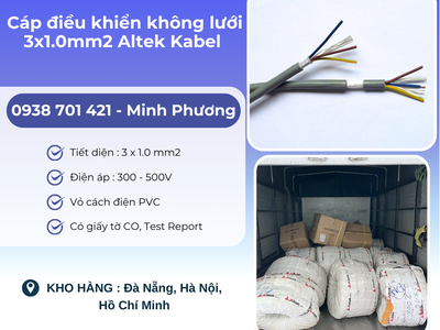 Cáp điều khiển không lưới 3x1.0mm2 Altek Kabel Phú Yên, Thanh Hóa, Gia Lai 0