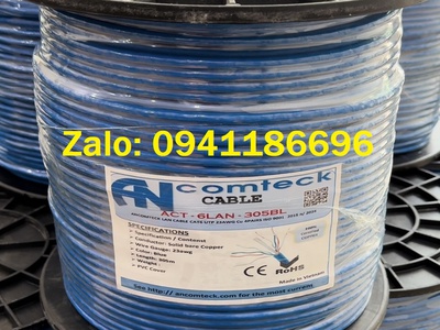 Cáp mạng Cat6 lõi đồng chuẩn 23AWG mã ACT-6LAN-305BL chính hãng Ancomteck vỏ màu xanh, hàng dự án 3