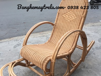 Ghế bập bênh đan kín mây tre 2