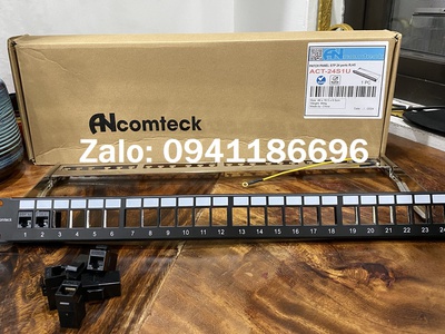Thanh đấu nối mạng 24 cổng Cat6 UTP mã ACT-24S1U, ACT-6U-88 chính hãng ANCOMTECK 0