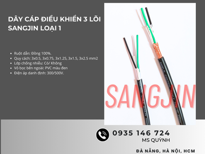 Cáp sangjing 3x0.5, 3x0.75, 3x1.25, 3x1.5, 3x2.5 Sài Gòn 1
