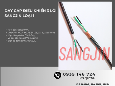 Cáp sangjing 3x0.5, 3x0.75, 3x1.25, 3x1.5, 3x2.5 Sài Gòn 0