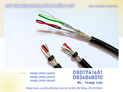 Cáp tín hiệu âm thanh chống nhiễu rs485 2 Pair 18awg/22awg/24awg 1