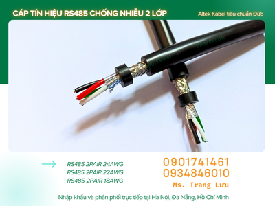 Cáp tín hiệu âm thanh chống nhiễu rs485 2 Pair 18awg/22awg/24awg 2