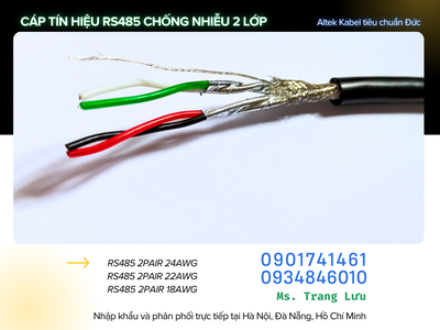 Cáp tín hiệu âm thanh chống nhiễu rs485 2 Pair 18awg/22awg/24awg 3