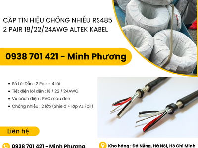Cáp tín hiệu chống nhiễu RS485 2 pair 18/22/24awg Altek Kabel Đà Nẵng, Huế, Phú Yên 0
