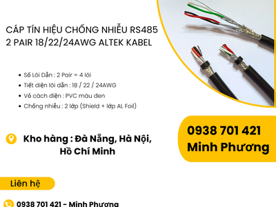 Cáp tín hiệu chống nhiễu RS485 2 pair 18/22/24awg Altek Kabel Đà Nẵng, Huế, Phú Yên 2