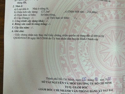 Chính chủ cần bán nhà nở hậu  mt đường nguyễn hữu trí, ngay trung tâm xã tân nhựt mới 2