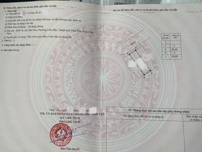 Bán đất cạnh Hồ Bảo Sơn, Liên Bảo, Vĩnh yên, Vĩnh Phúc. DT 84m2 giá chỉ 4.1 tỷ 0