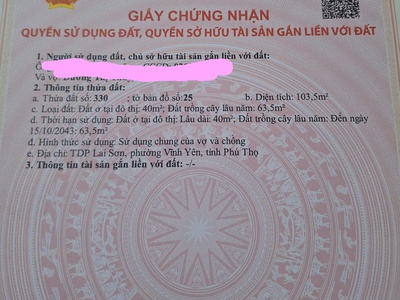 Bán đất tại ngõ 7 Lý Thường Kiệt, Đồng Tâm, Vĩnh Yên, Vĩnh Phúc 0