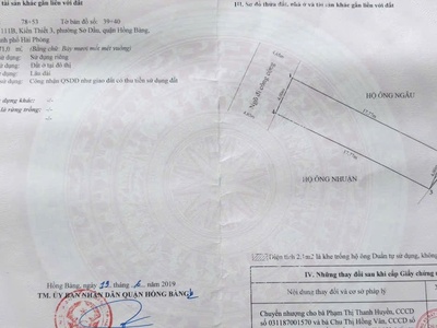 Chính chủ gửi bán lô đất tuyến 2 Hùng Vương, Sở Dầu, Hồng Bàng, Hải Phòng 0