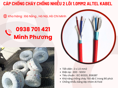 Cáp chống cháy chống nhiễu 2 lõi 1.0mm2 Altel Kabel giao ngay   toàn quốc 0