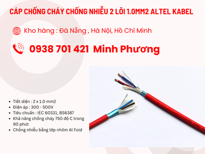 Cáp chống cháy chống nhiễu 2 lõi 1.0mm2 Altel Kabel giao ngay   toàn quốc 2