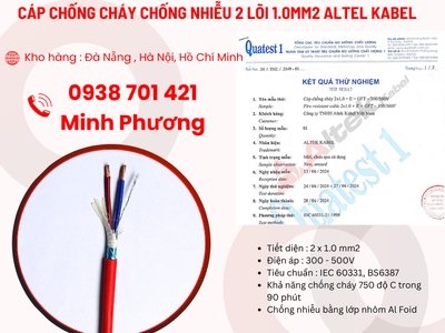 Cáp chống cháy chống nhiễu 2 lõi 1.0mm2 Altel Kabel giao ngay   toàn quốc 1