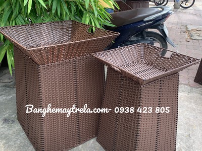 Khay vuông trưng trái cây mây nhựa 6