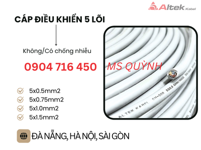 Cáp điều khiển thang máy 5x0.5, 5x0.75, 5x1.0 Altek Kabel 2