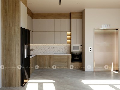 Tủ Bếp Gỗ Công Nghiệp MDF Chữ L Hiện Đại Tiện Nghi 2