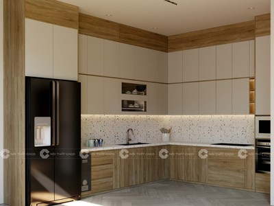 Tủ Bếp Gỗ Công Nghiệp MDF Chữ L Hiện Đại Tiện Nghi 1
