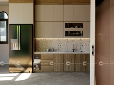 Tủ Bếp Gỗ Công Nghiệp MDF Chữ L Hiện Đại Tiện Nghi 0