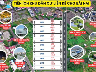 Đất ở đô thị f0 giá rẻ chỉ 520tr - 114m - mt 4m tại phường kỳ sơn, tp. hòa bình 1