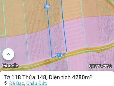 Cần bán lô đất chính chủ. thuộc xã đa bạc. đường nhựa sát dân. dt. 4sao2 giá 3t2 hết sổ. 2