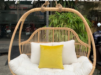 Ghế xích đu đôi mây tre đan 0