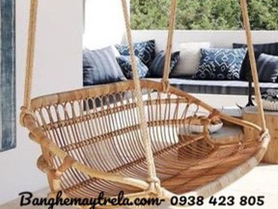 Ghế xích đu đôi mây tre đan 2