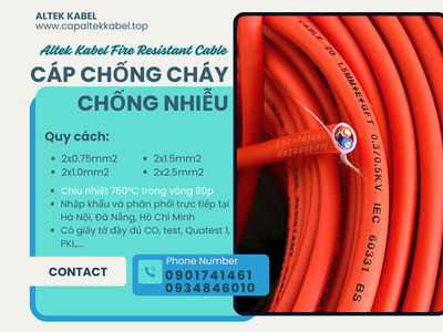 Cáp báo cháy 2x16AWG chống cháy chống nhiễu Altek kabel có kiểm định 1