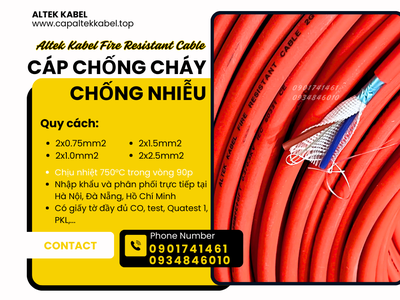 Cáp báo cháy 2x16AWG chống cháy chống nhiễu Altek kabel có kiểm định 2